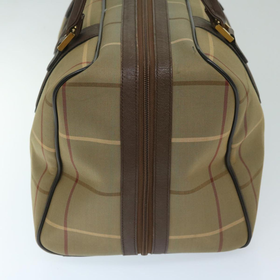 BurberrySs Nova Check Boston Bag Canvas Beige Auth ac2836