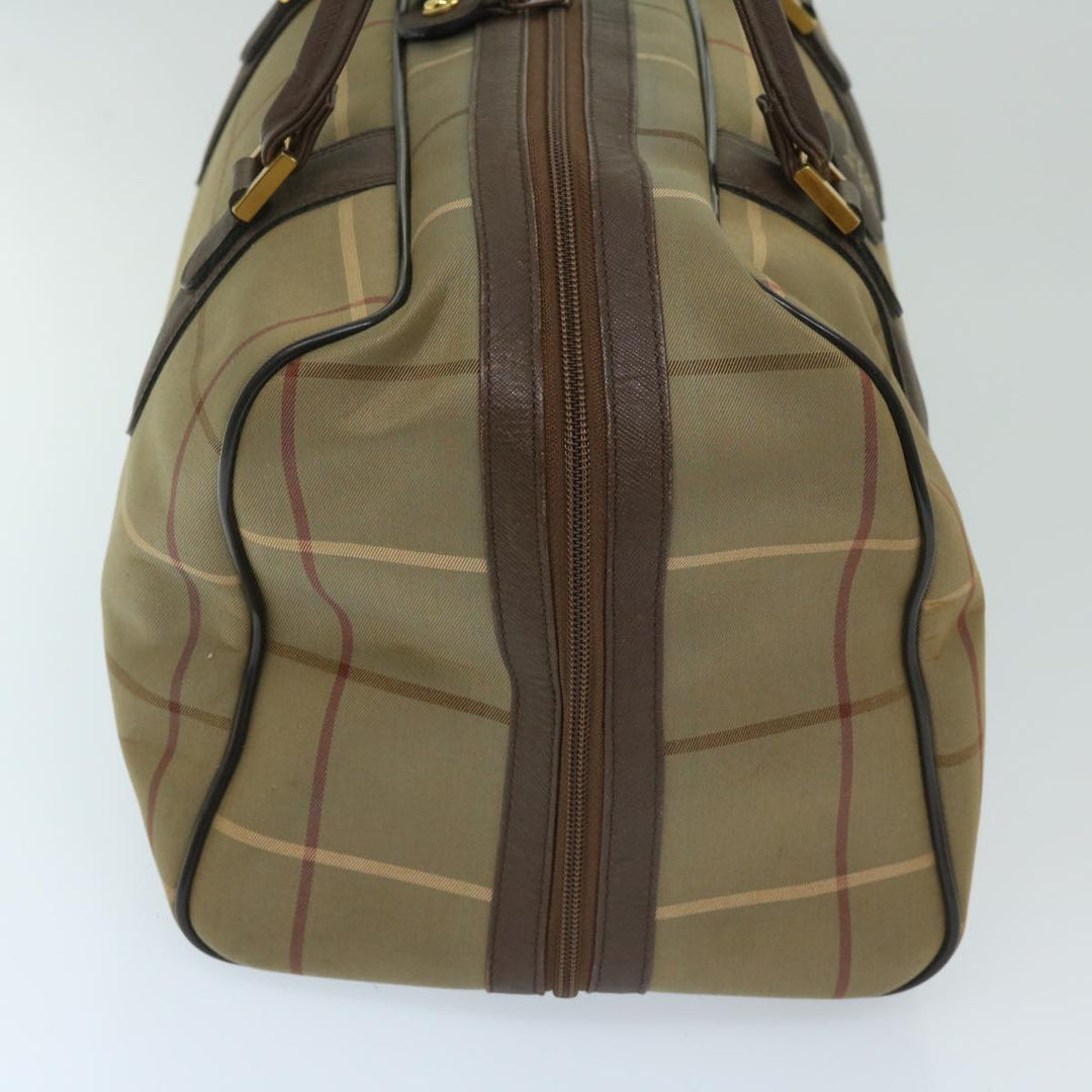 BurberrySs Nova Check Boston Bag Canvas Beige Auth ac2836