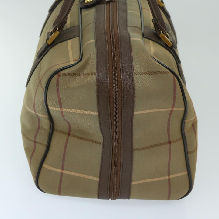 BurberrySs Nova Check Boston Bag Canvas Beige Auth ac2836