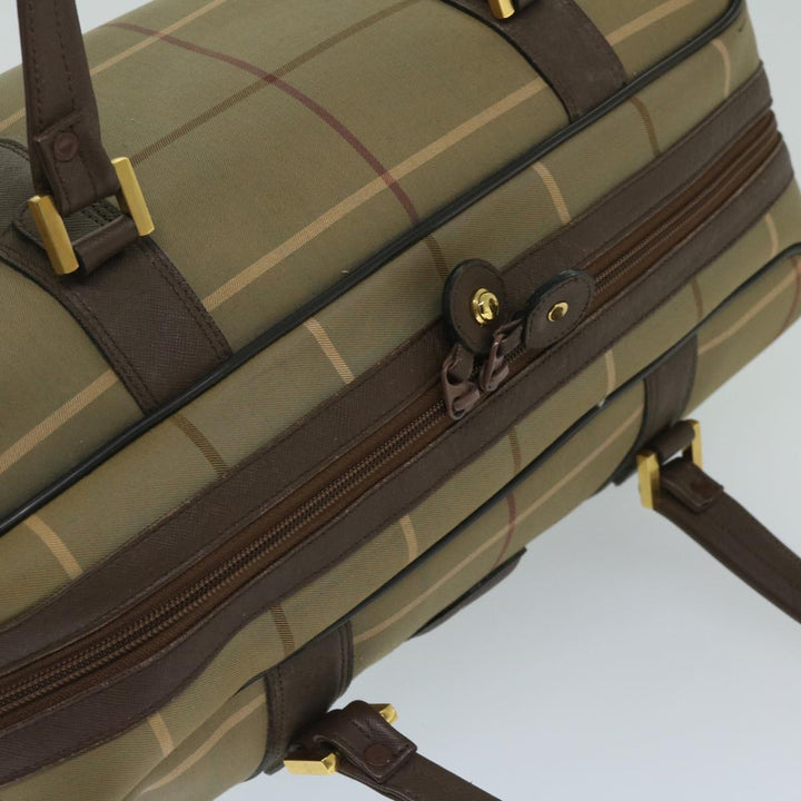 BurberrySs Nova Check Boston Bag Canvas Beige Auth ac2836
