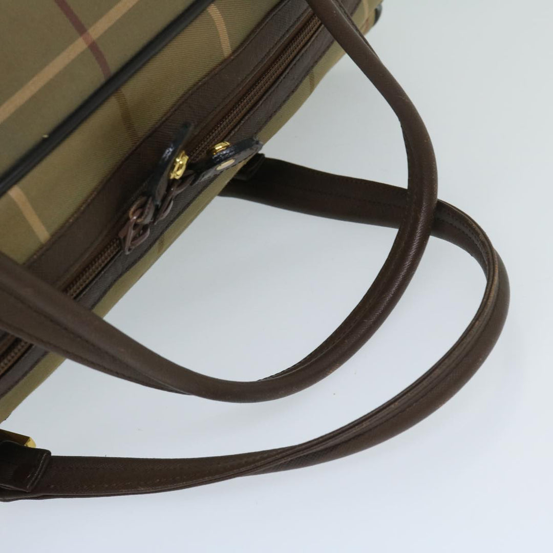 BurberrySs Nova Check Boston Bag Canvas Beige Auth ac2836
