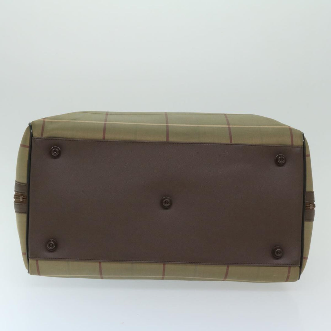 BurberrySs Nova Check Boston Bag Canvas Beige Auth ac2836