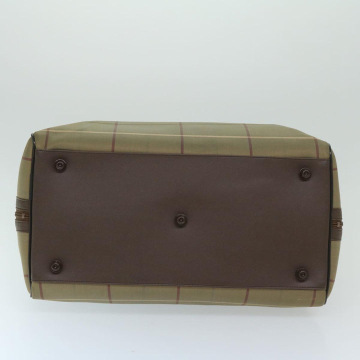 BurberrySs Nova Check Boston Bag Canvas Beige Auth ac2836