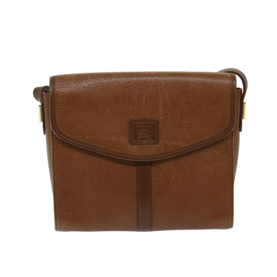 BurberrySs Shoulder Bag Leather Brown Auth ac2838