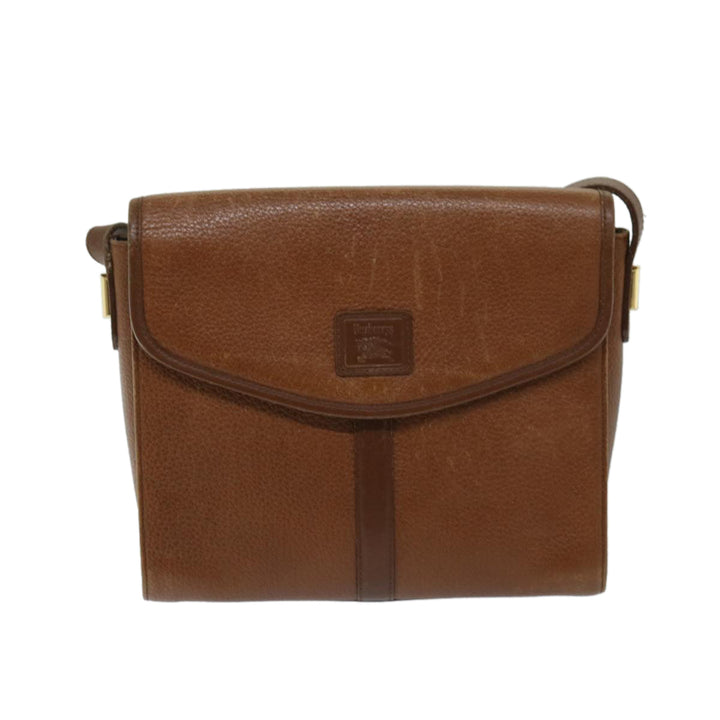 BurberrySs Shoulder Bag Leather Brown Auth ac2838