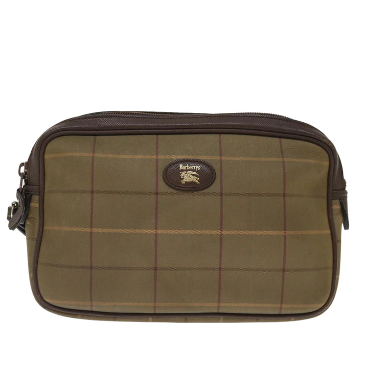 BurberrySs Nova Check Clutch Bag Canvas Beige Auth ac2857