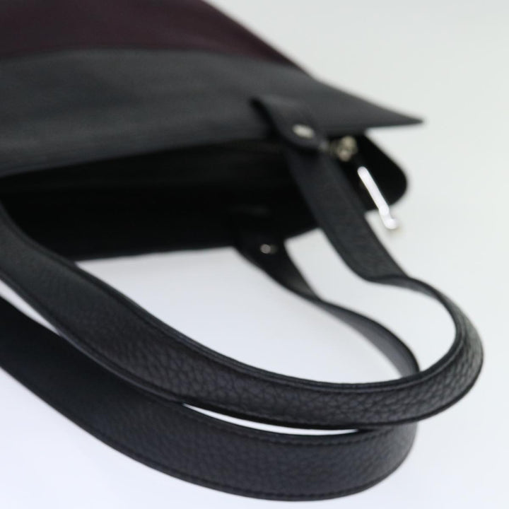 Burberry Tote Bag Canvas Bordeaux Black Auth ac2860