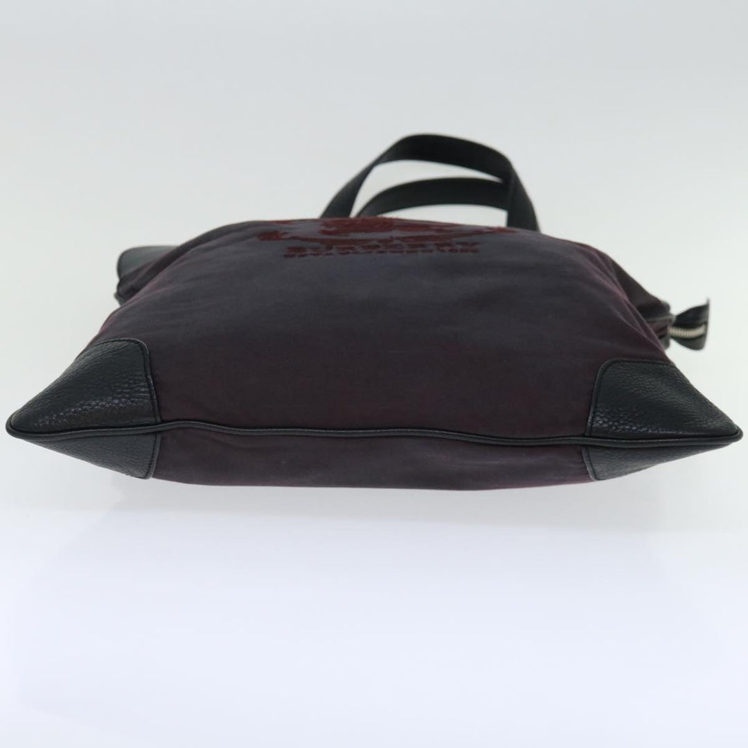 Burberry Tote Bag Canvas Bordeaux Black Auth ac2860