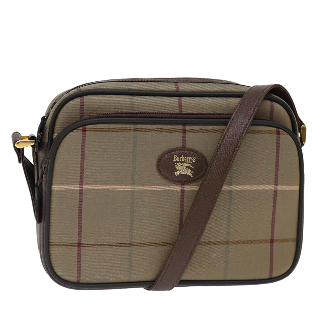BurberrySs Nova Check Shoulder Bag Canvas Beige Auth ac2880