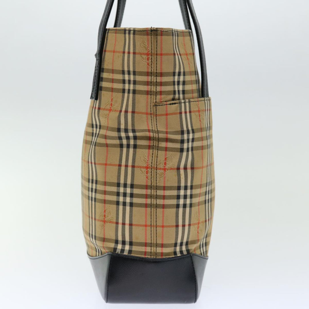 Burberry Nova Check Shoulder Bag Canvas Beige Black Auth ac2917