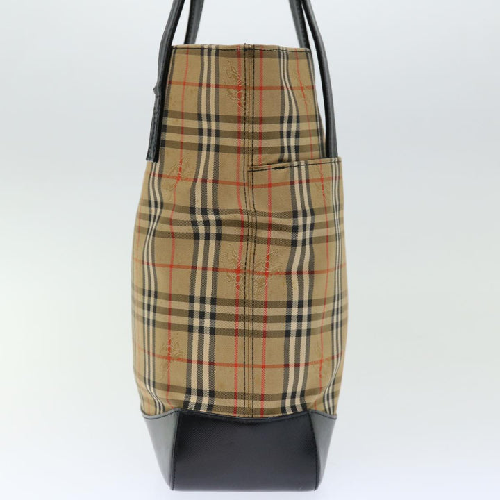 Burberry Nova Check Shoulder Bag Canvas Beige Black Auth ac2917