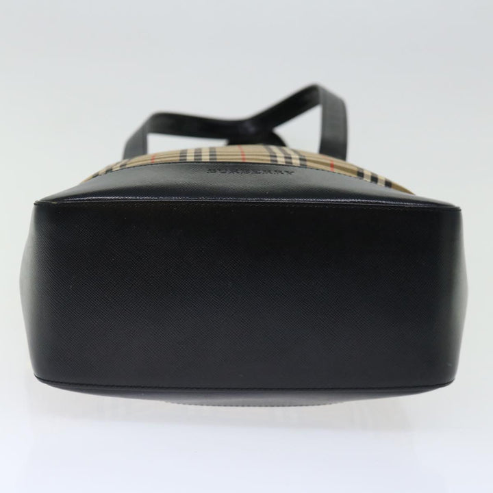 Burberry Nova Check Shoulder Bag Canvas Beige Black Auth ac2917