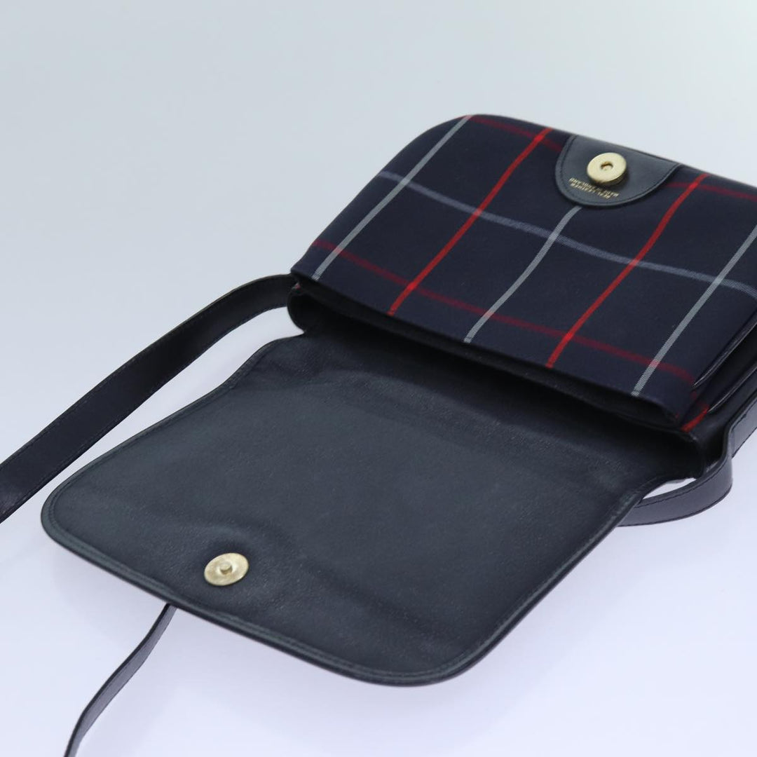 BURBERRYSs Nova Check Shoulder Bag Canvas Navy Auth ac2919