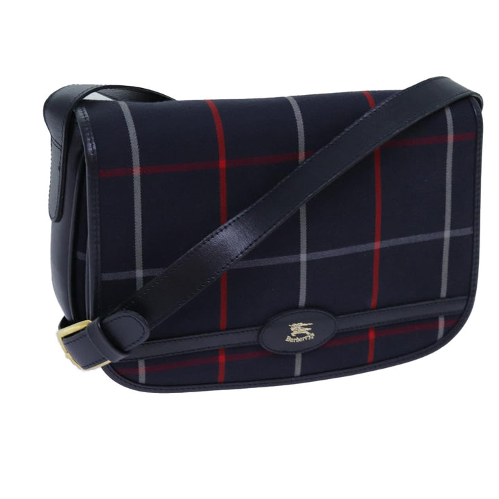 BURBERRYSs Nova Check Shoulder Bag Canvas Navy Auth ac2919
