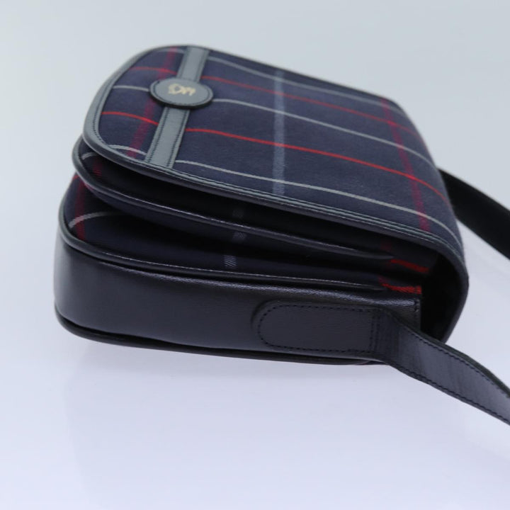 BURBERRYSs Nova Check Shoulder Bag Canvas Navy Auth ac2919