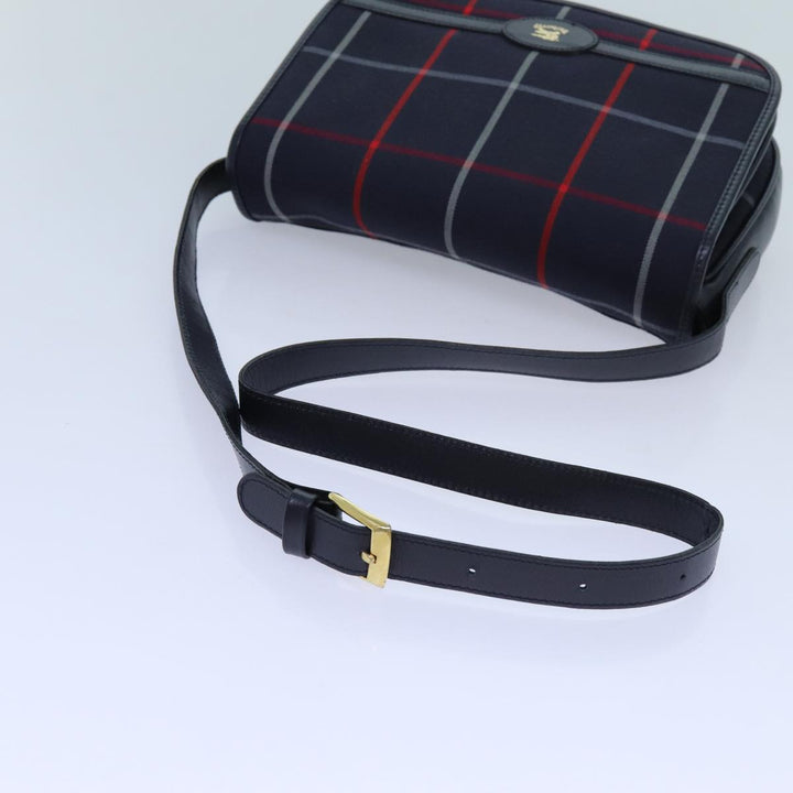 BURBERRYSs Nova Check Shoulder Bag Canvas Navy Auth ac2919