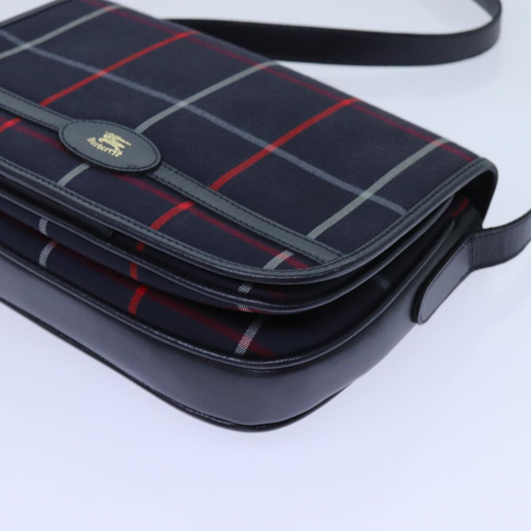 BURBERRYSs Nova Check Shoulder Bag Canvas Navy Auth ac2919