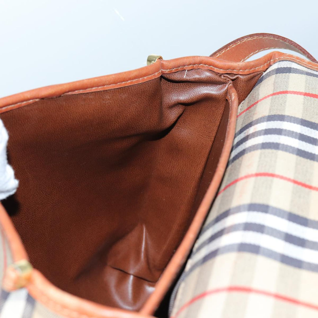 BurberrySs Nova Check Shoulder Bag Canvas Beige Auth ac2921