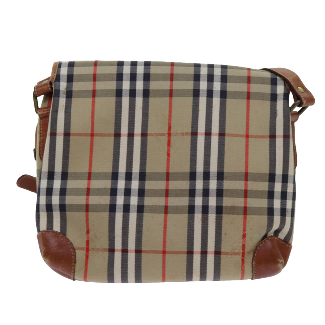 BurberrySs Nova Check Shoulder Bag Canvas Beige Auth ac2921