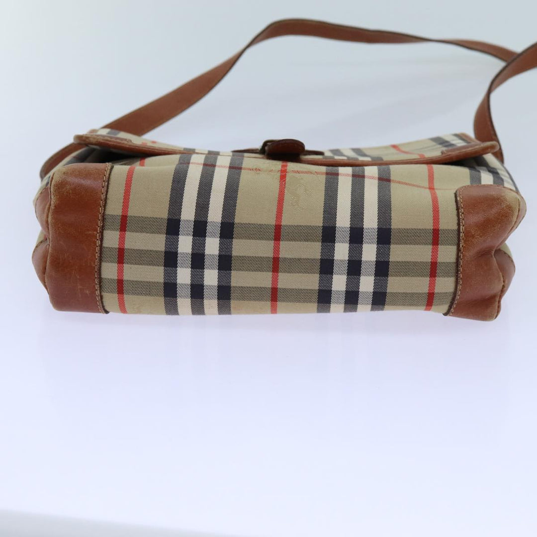 BurberrySs Nova Check Shoulder Bag Canvas Beige Auth ac2921