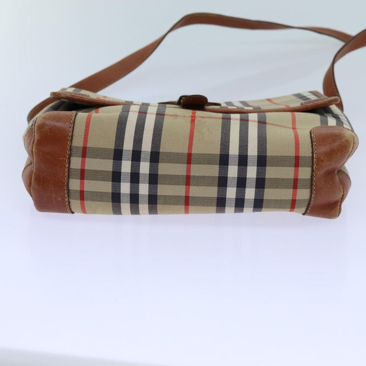 BurberrySs Nova Check Shoulder Bag Canvas Beige Auth ac2921
