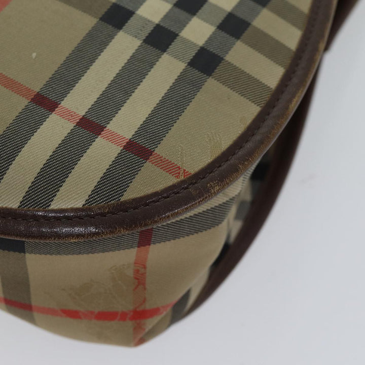 BURBERRYSs Nova Check Shoulder Bag Canvas Beige Auth ac2925