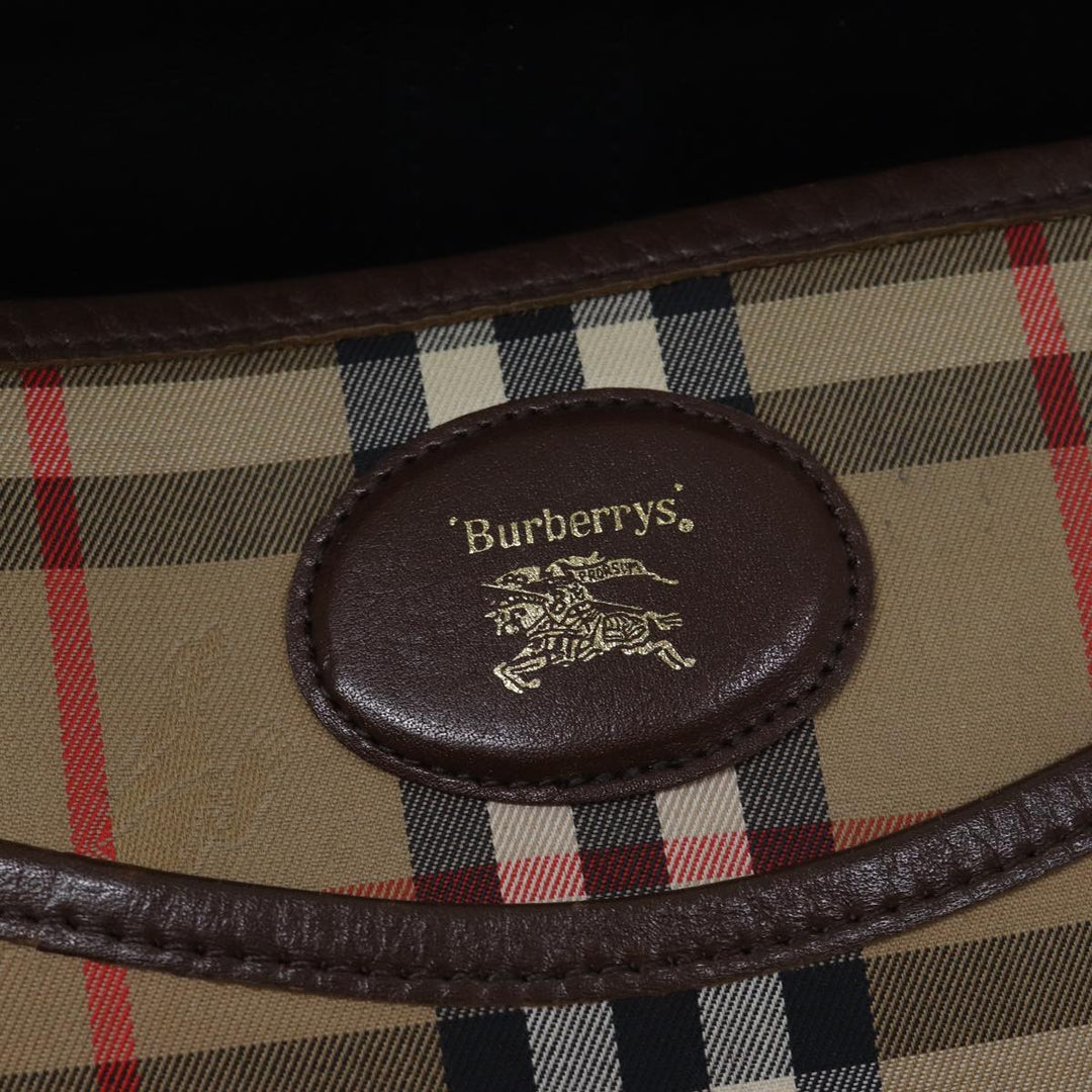 BURBERRYSs Nova Check Shoulder Bag Canvas Beige Auth ac2925