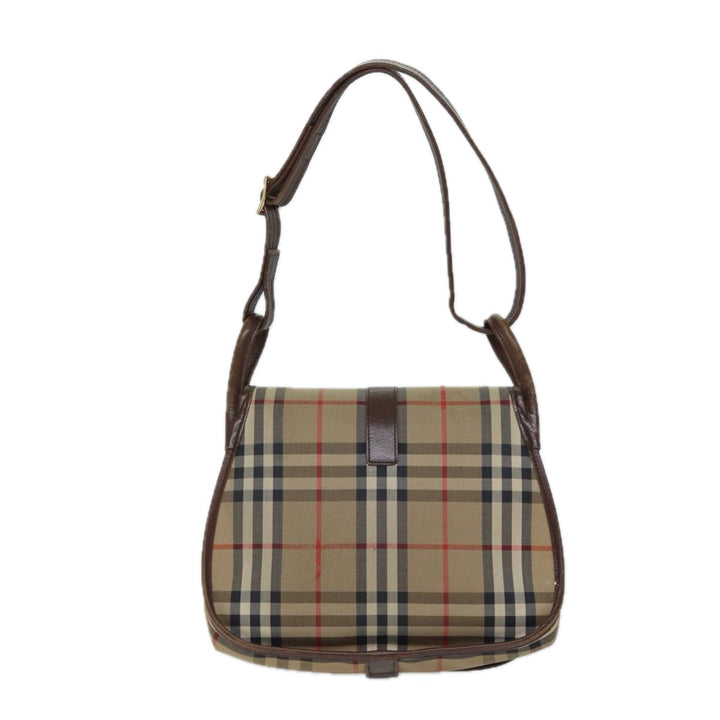 BURBERRYSs Nova Check Shoulder Bag Canvas Beige Auth ac2925