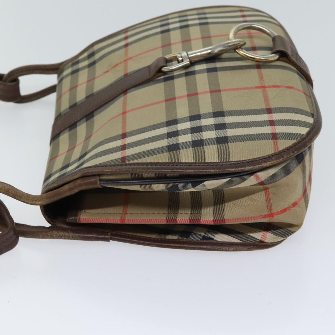 BURBERRYSs Nova Check Shoulder Bag Canvas Beige Auth ac2925