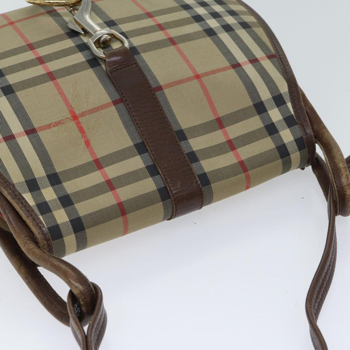 BURBERRYSs Nova Check Shoulder Bag Canvas Beige Auth ac2925