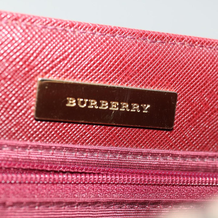 BURBERRY Nova Check Shoulder Bag Canvas Red Auth ac2926