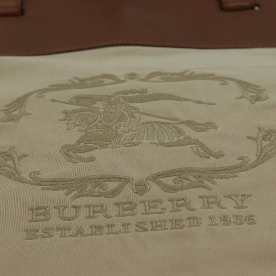 Burberry Tote Bag Canvas Beige Auth ac2929