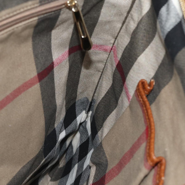 Burberry Tote Bag Canvas Beige Auth ac2929