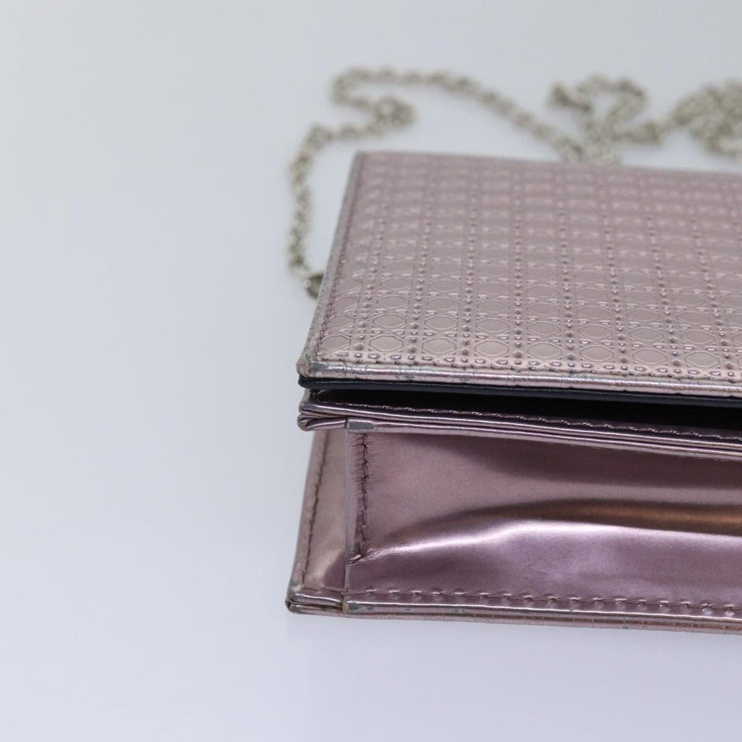 CHRISTIAN Dior Lady Dior Canage Chain Shoulder Bag PVC Pink Auth ac3024