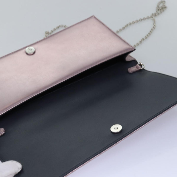 CHRISTIAN Dior Lady Dior Canage Chain Shoulder Bag PVC Pink Auth ac3024