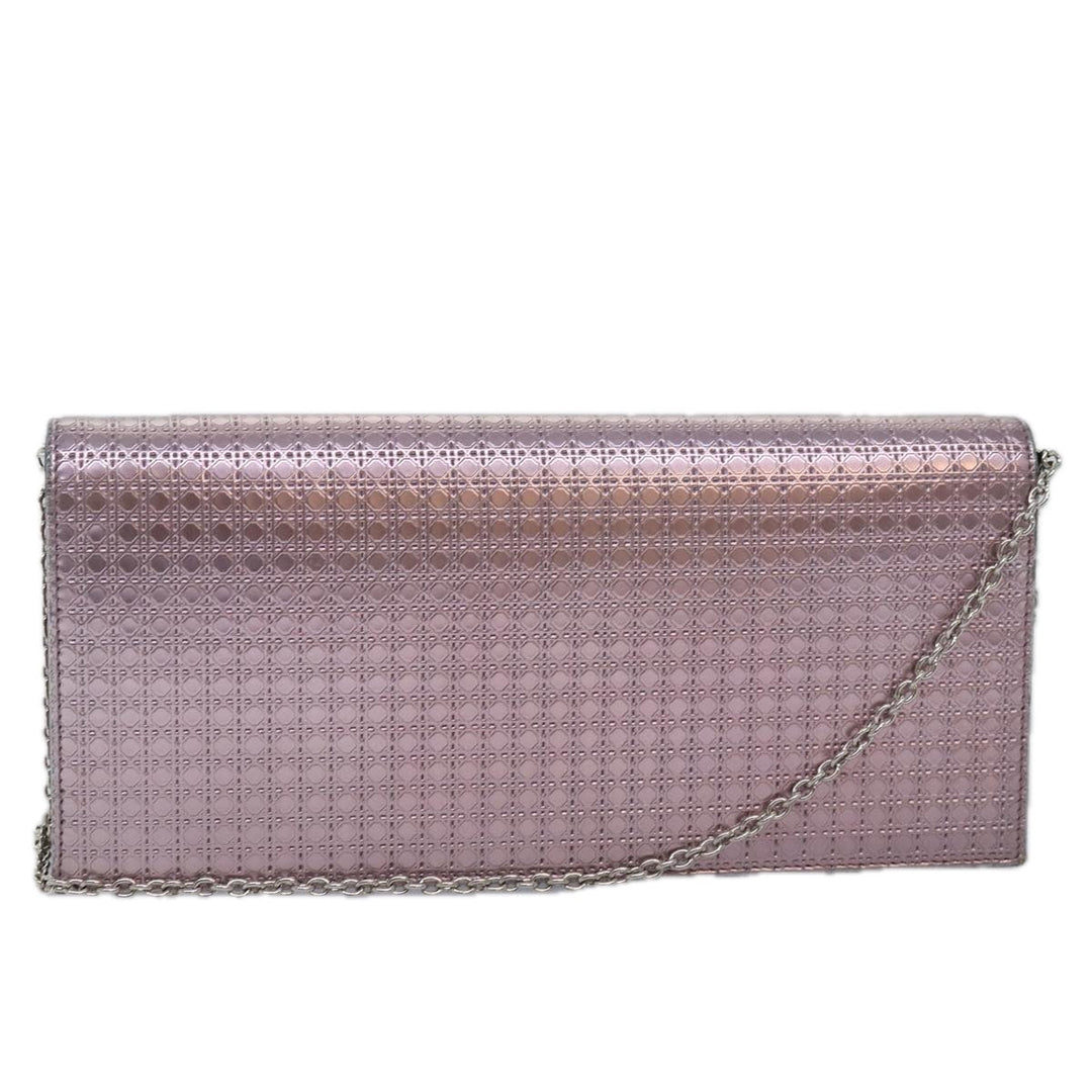 CHRISTIAN Dior Lady Dior Canage Chain Shoulder Bag PVC Pink Auth ac3024