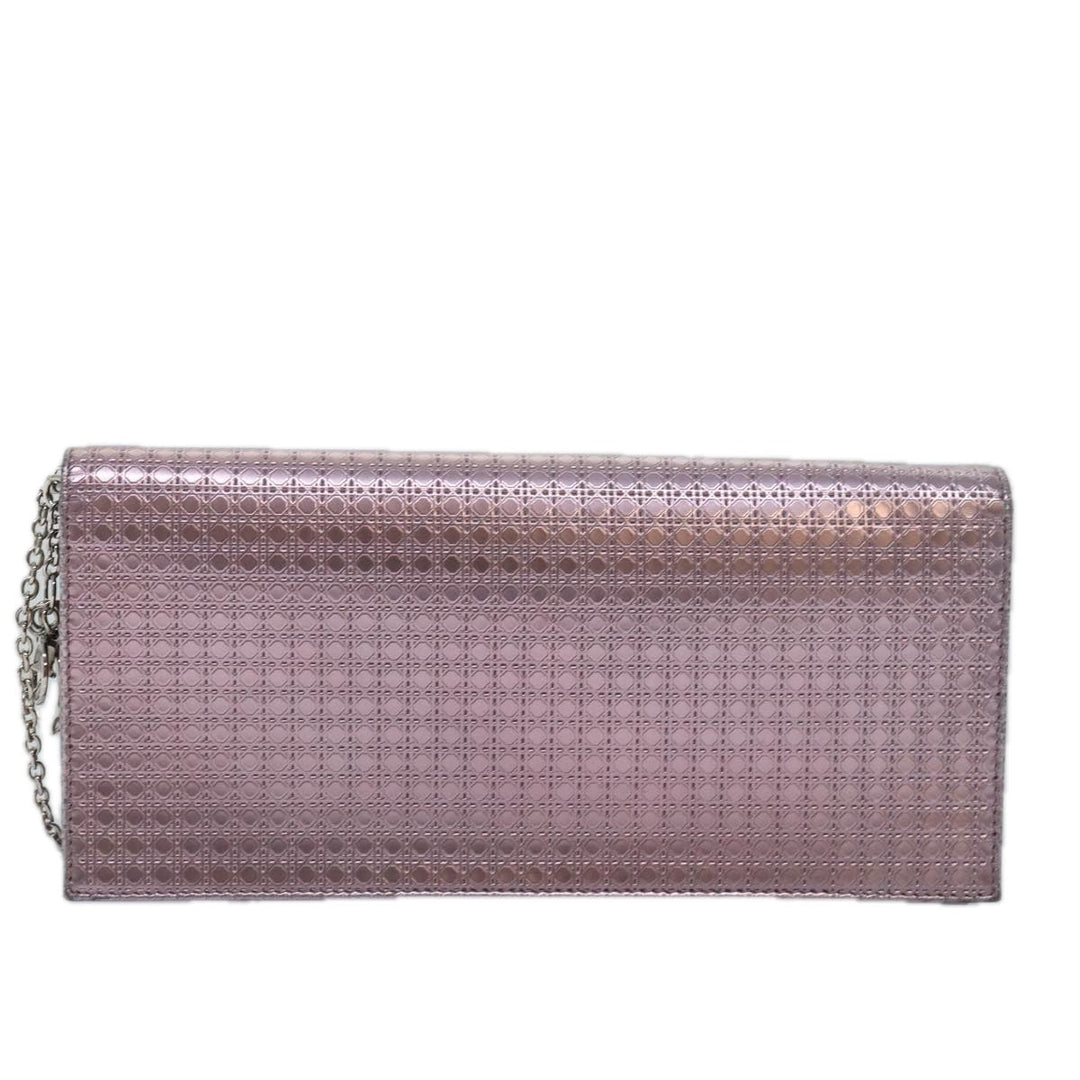 CHRISTIAN Dior Lady Dior Canage Chain Shoulder Bag PVC Pink Auth ac3024
