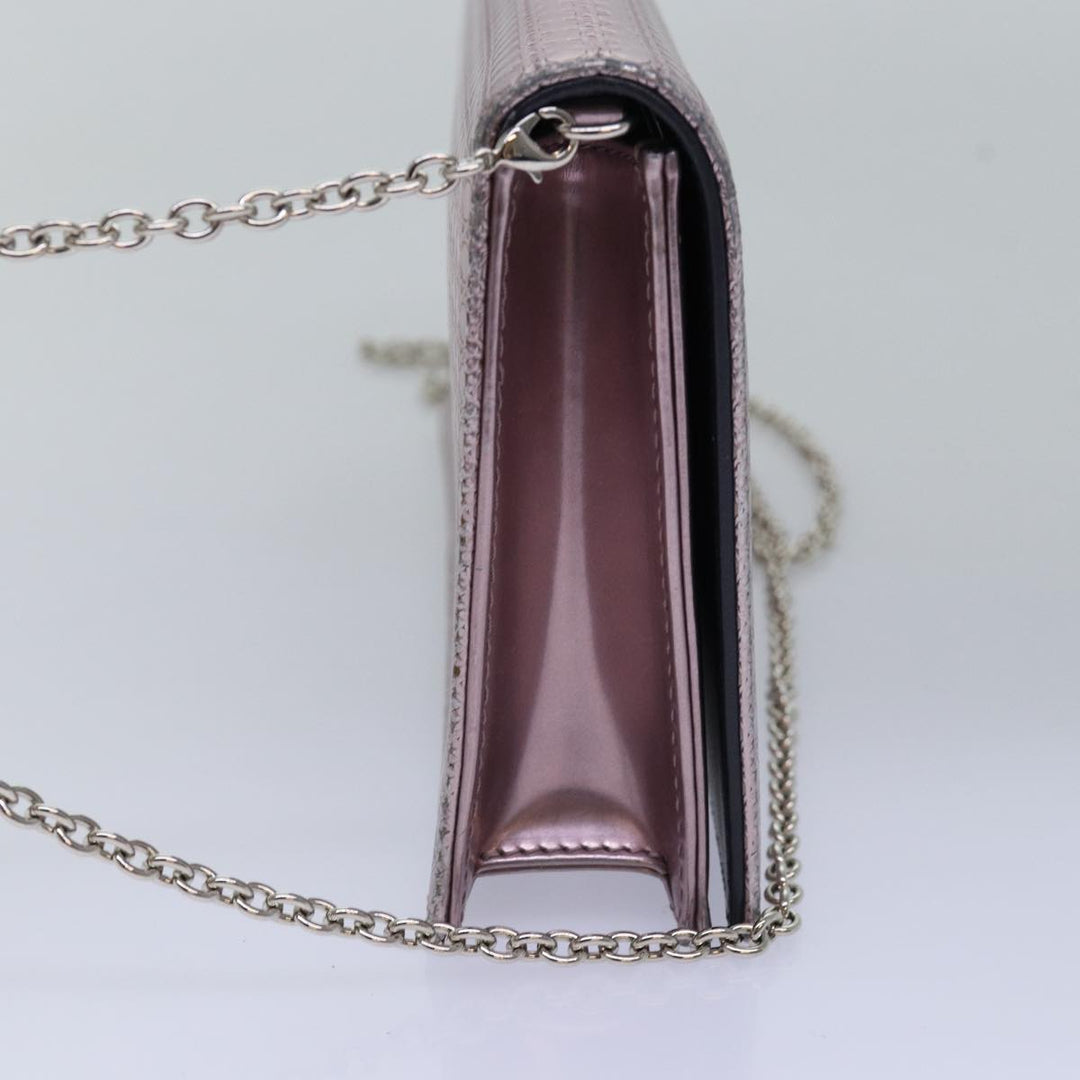 CHRISTIAN Dior Lady Dior Canage Chain Shoulder Bag PVC Pink Auth ac3024