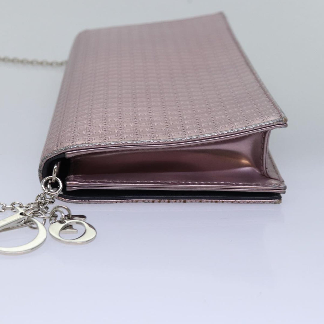 CHRISTIAN Dior Lady Dior Canage Chain Shoulder Bag PVC Pink Auth ac3024