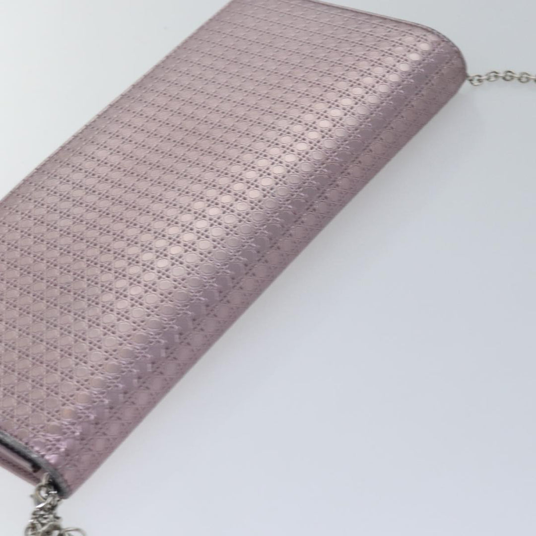 CHRISTIAN Dior Lady Dior Canage Chain Shoulder Bag PVC Pink Auth ac3024