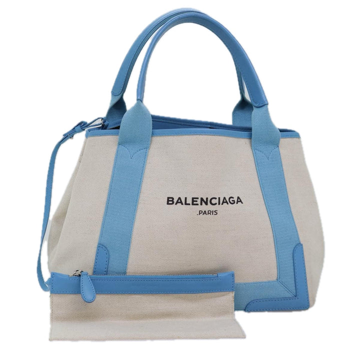 Top Quality Balenciaga Navy Cabas S Hand Bag Canvas Blue Gray 339933 Auth ac3029