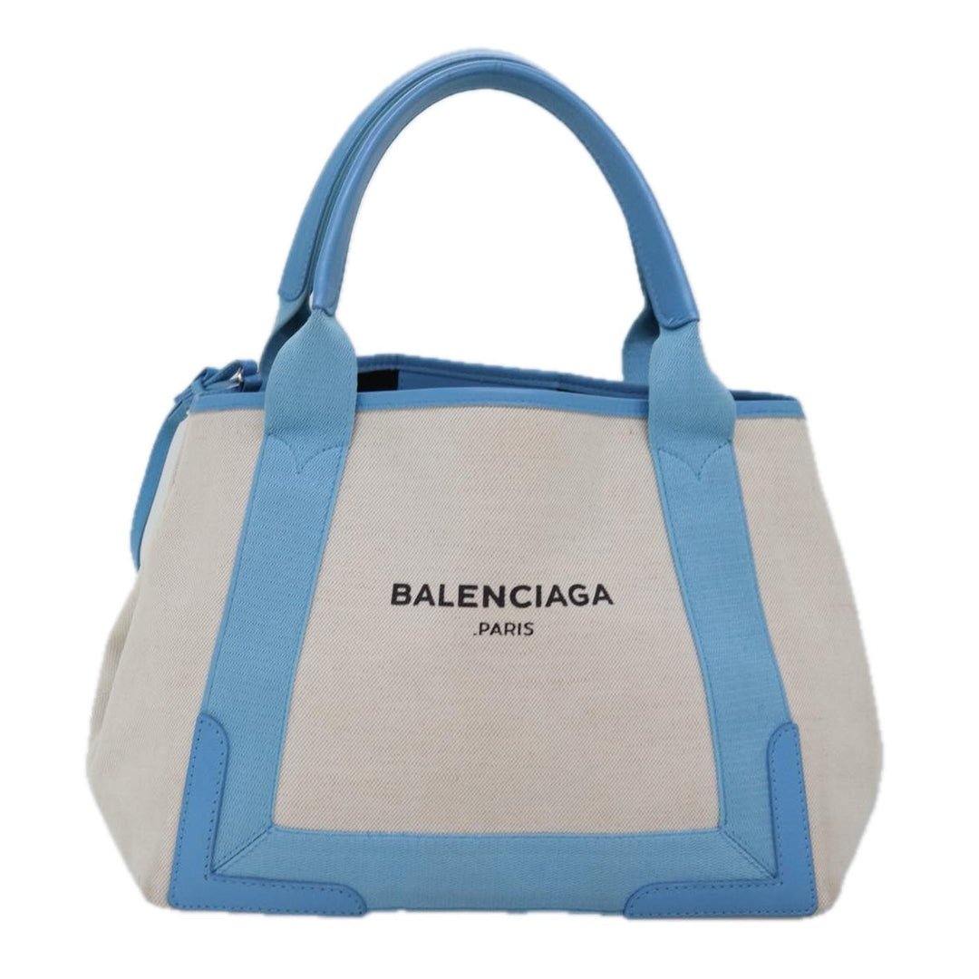 Top Quality Balenciaga Navy Cabas S Hand Bag Canvas Blue Gray 339933 Auth ac3029