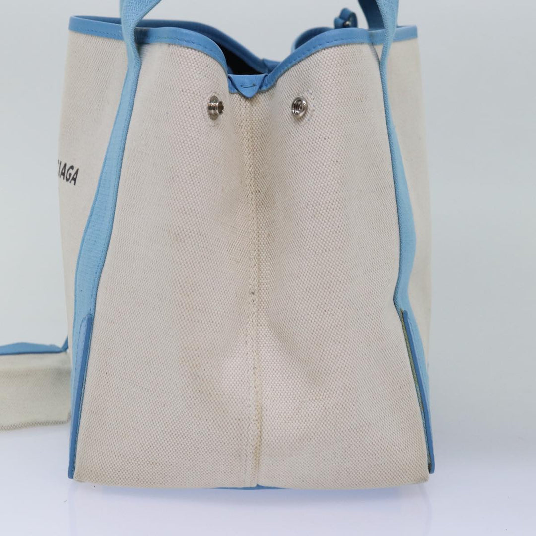 Top Quality Balenciaga Navy Cabas S Hand Bag Canvas Blue Gray 339933 Auth ac3029