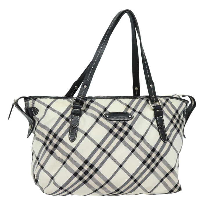 Burberry Nova Check Blue Label Tote Bag Canvas Beige Auth ac3068