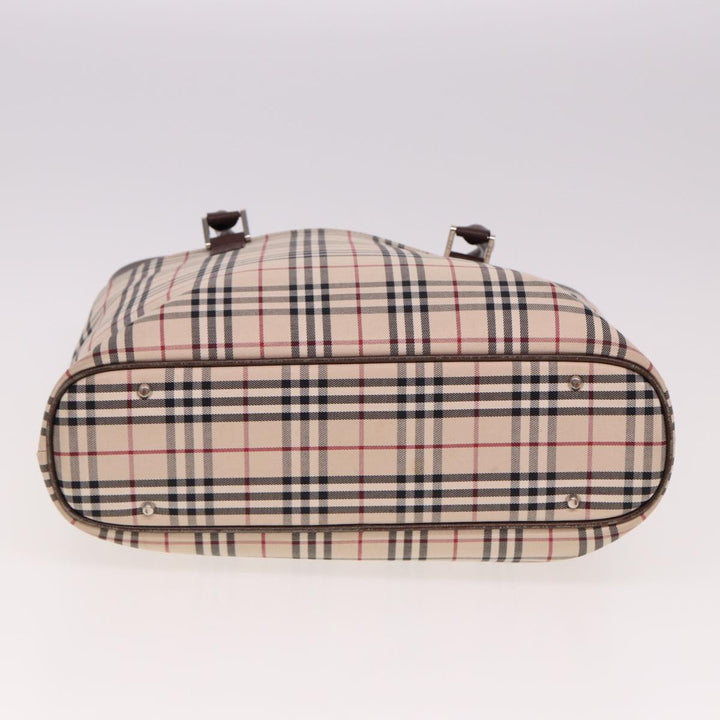 Burberry Nova Check Tote Bag Canvas Beige Auth ac3071
