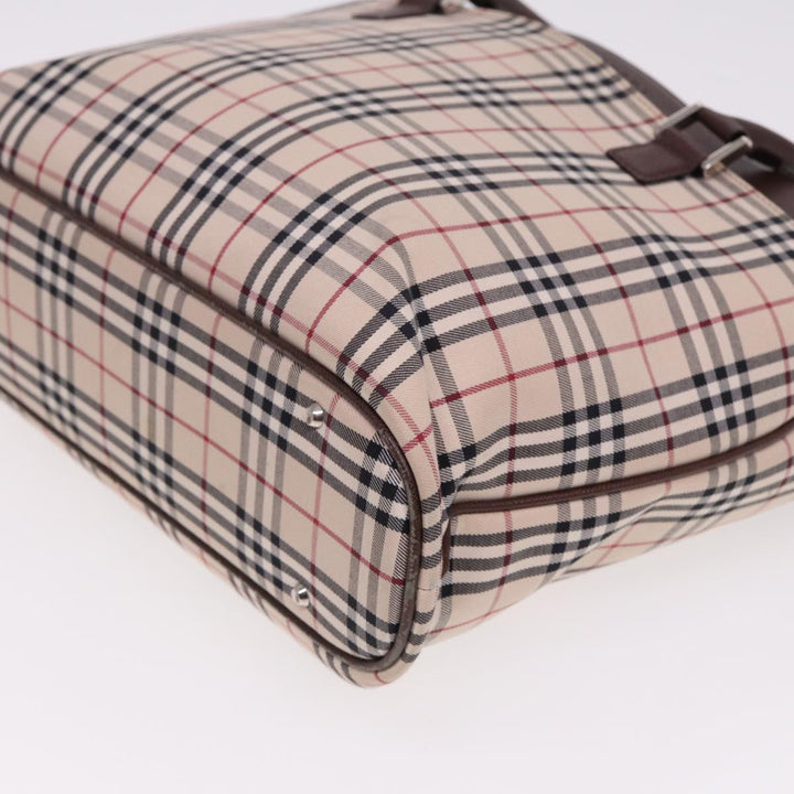 Burberry Nova Check Tote Bag Canvas Beige Auth ac3071