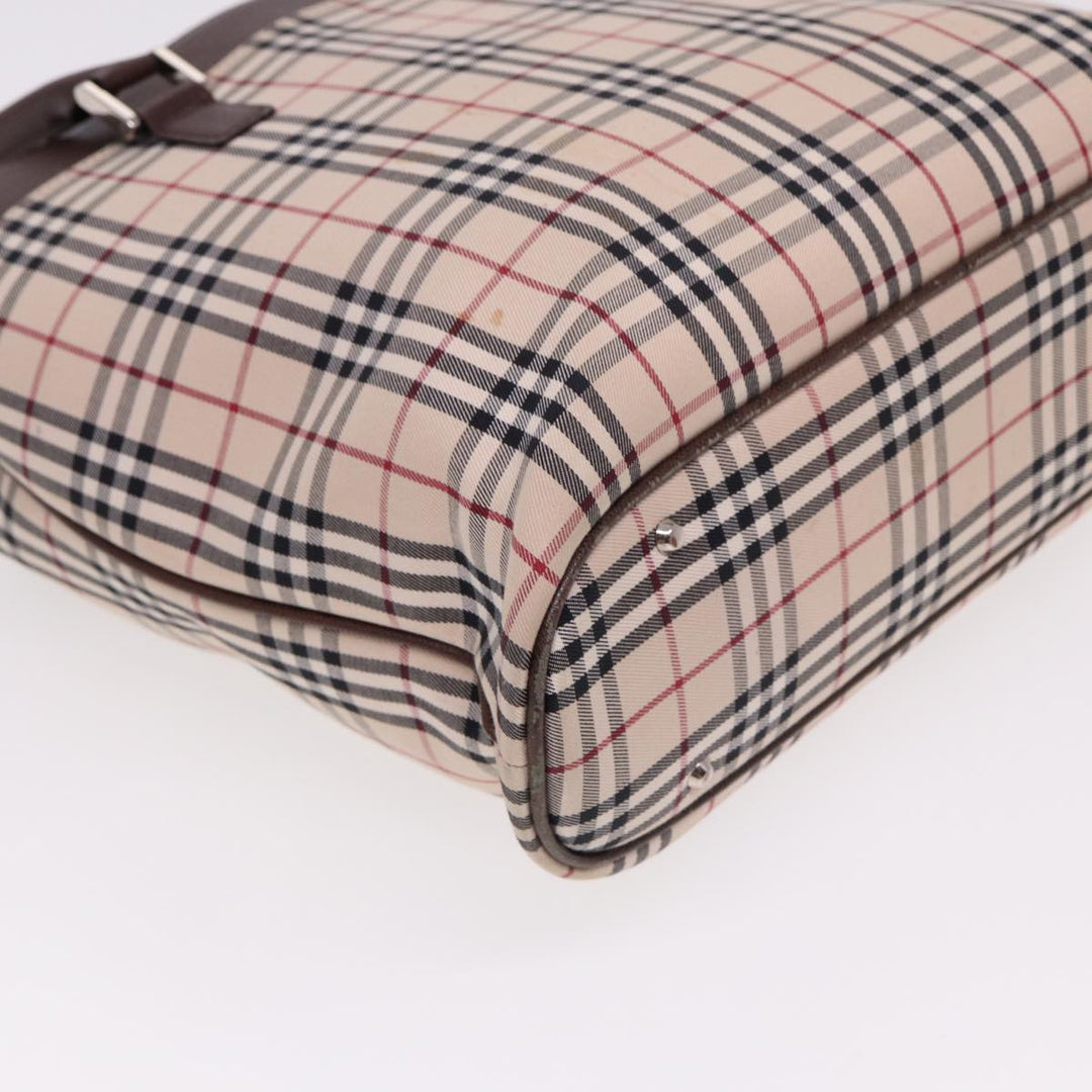 Burberry Nova Check Tote Bag Canvas Beige Auth ac3071