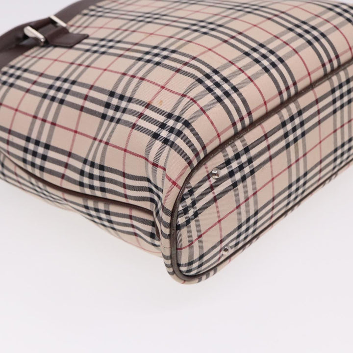 Burberry Nova Check Tote Bag Canvas Beige Auth ac3071