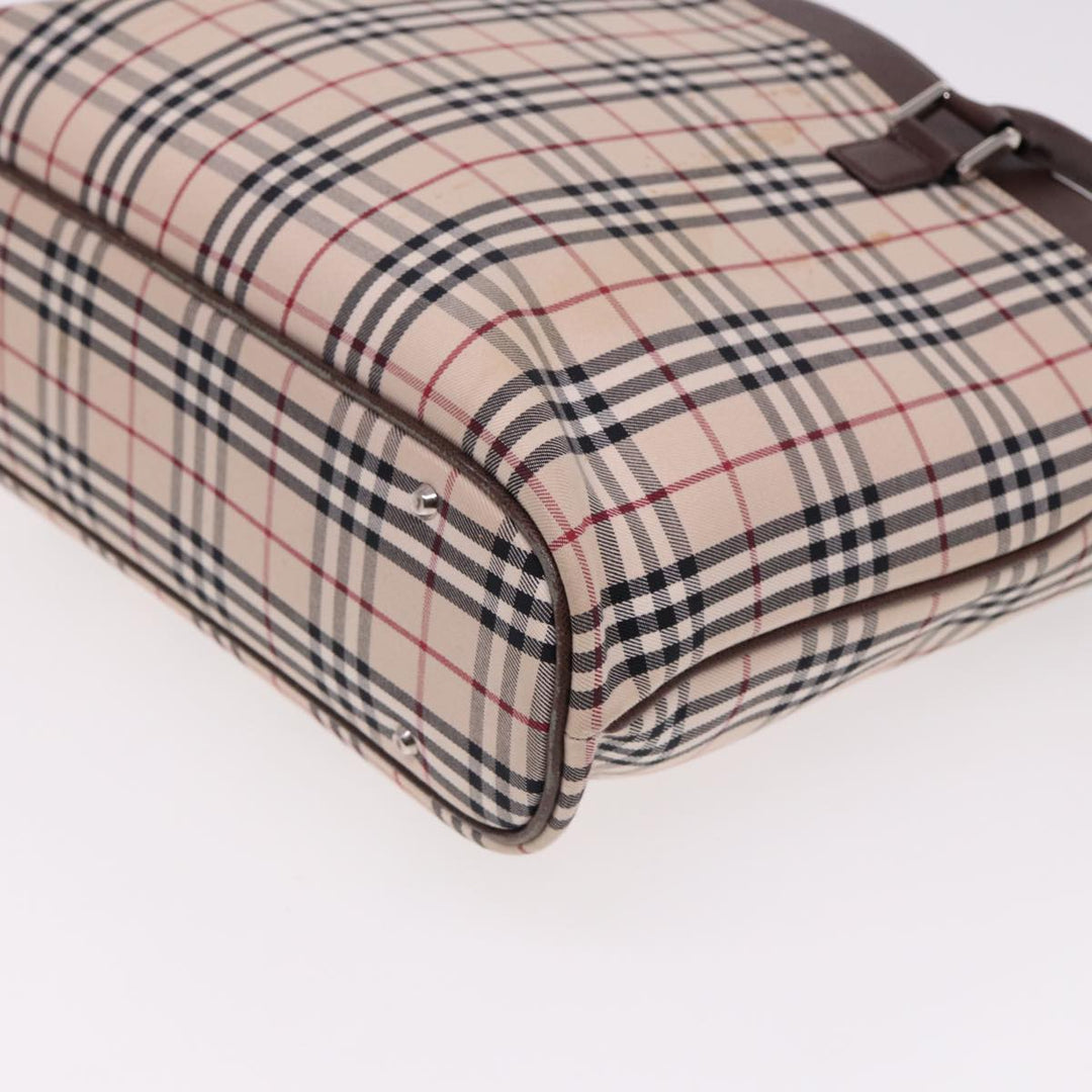 Burberry Nova Check Tote Bag Canvas Beige Auth ac3071
