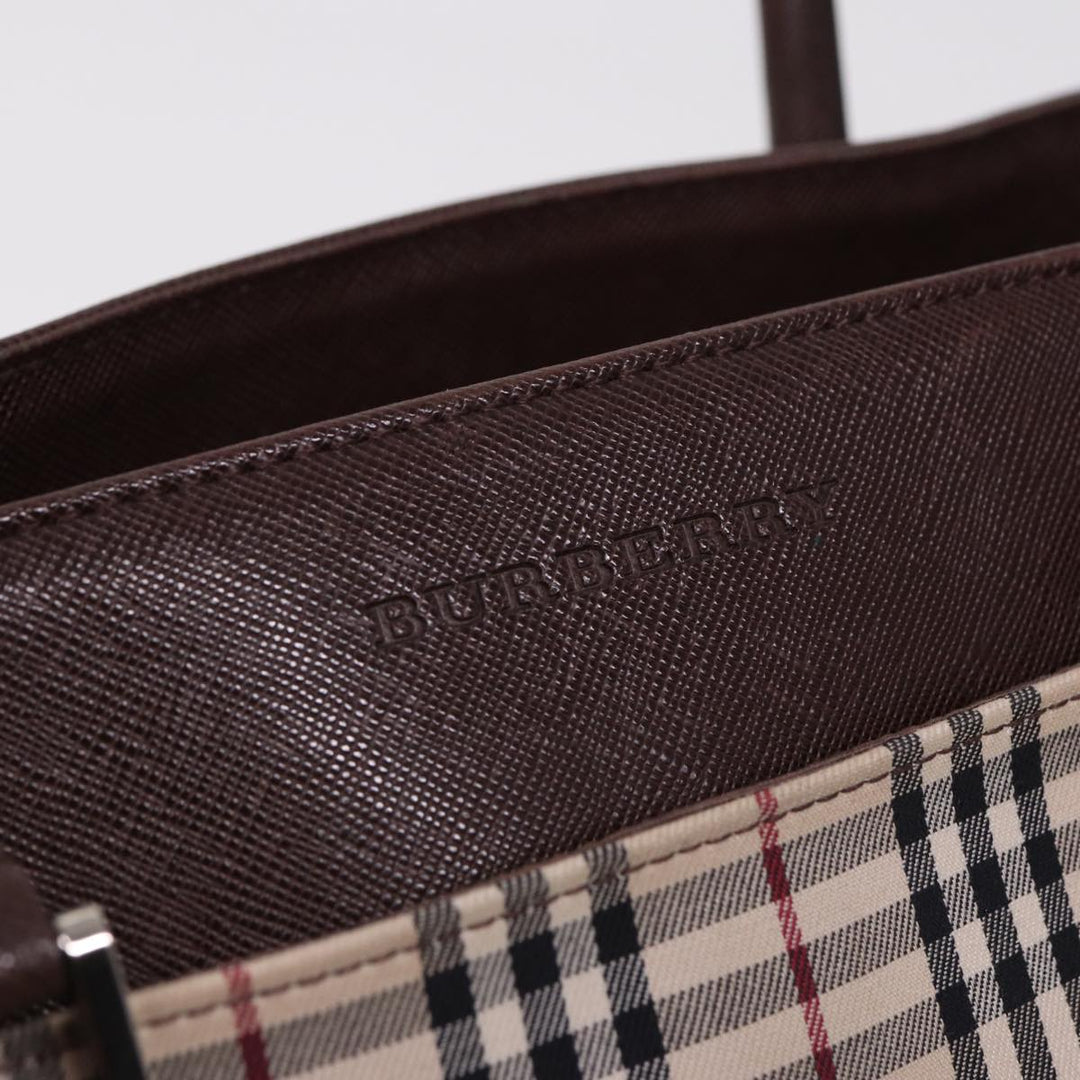 Burberry Nova Check Tote Bag Canvas Beige Auth ac3071